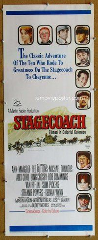 d306 STAGECOACH insert movie poster '66 Norman Rockwell artwork!