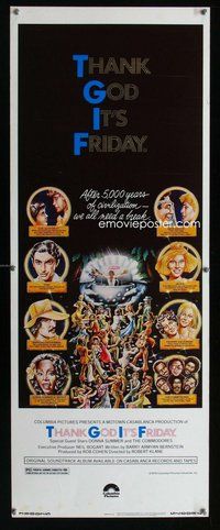 d323 THANK GOD IT'S FRIDAY insert movie poster '78 Donna Summer