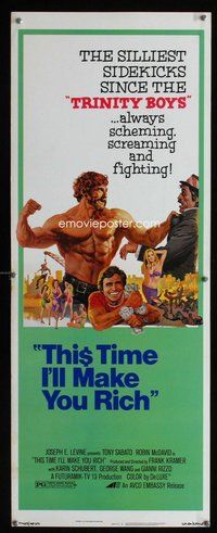 d328 THIS TIME I'LL MAKE YOU RICH insert movie poster '75 Tony Sabato