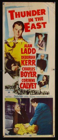 d329 THUNDER IN THE EAST insert movie poster '53 Alan Ladd, Kerr