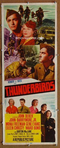 d331 THUNDERBIRDS insert movie poster '52 John Derek, John Barrymore