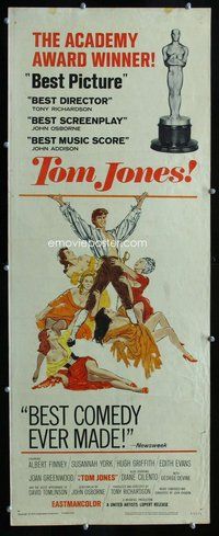 d333 TOM JONES insert movie poster '63 Albert Finney, English sex!
