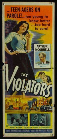 d341 VIOLATORS insert movie poster '57 great smoking bad girl image!