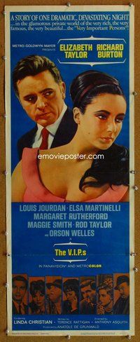 d342 VIPs insert movie poster '63 Elizabeth Taylor, Richard Burton