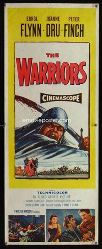 d347 WARRIORS insert movie poster '55 Errol Flynn, Joanne Dru, Finch
