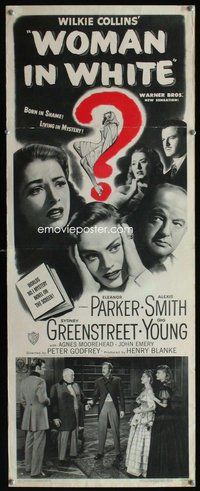 d358 WOMAN IN WHITE insert movie poster '48 Eleanor Parker,Greenstreet