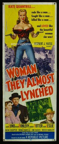 d361 WOMAN THEY ALMOST LYNCHED insert movie poster '53 Audrey Totter