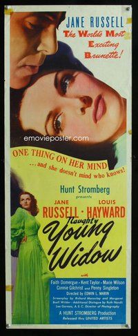 d366 YOUNG WIDOW insert movie poster '46 Jane Russell, Louis Hayward