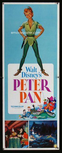 d258 PETER PAN insert movie poster R69 Walt Disney classic!