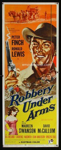 d275 ROBBERY UNDER ARMS insert movie poster '58 Peter Finch, Ireland