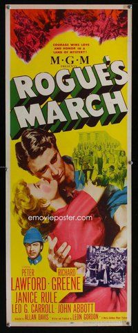 d276 ROGUE'S MARCH insert movie poster '52 Peter Lawford, Janice Rule