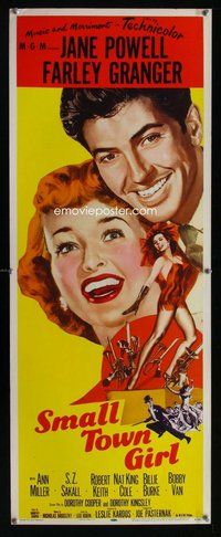d297 SMALL TOWN GIRL insert movie poster '53 Jane Powell, Granger