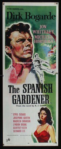d302 SPANISH GARDENER insert movie poster '56 Dirk Bogarde, Cusack