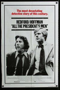 e027 ALL THE PRESIDENT'S MEN one-sheet movie poster '76 Hoffman, Redford