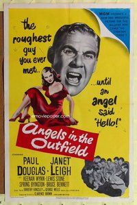 e037 ANGELS IN THE OUTFIELD one-sheet movie poster '51 baseball!