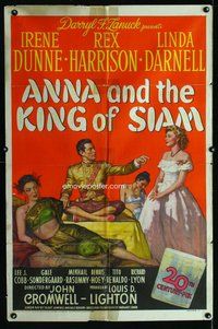 e040 ANNA & THE KING OF SIAM one-sheet movie poster '46 Dunne, Harrison