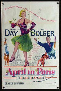 e048 APRIL IN PARIS one-sheet movie poster '53 Doris Day, Ray Bolger