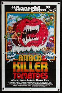e055 ATTACK OF THE KILLER TOMATOES one-sheet movie poster '79 wild image!