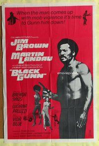 e087 BLACK GUNN Aust one-sheet movie poster '72 Jim Brown, Martin Landau