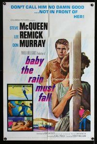 e056 BABY THE RAIN MUST FALL one-sheet movie poster '65 Steve McQueen