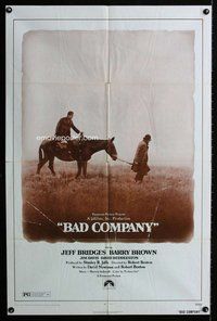 e059 BAD COMPANY one-sheet movie poster '72 Jeff Bridges, western!