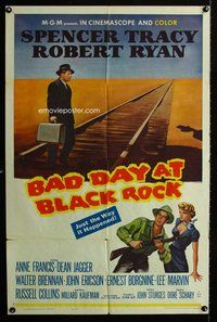e060 BAD DAY AT BLACK ROCK one-sheet movie poster R62 Spencer Tracy