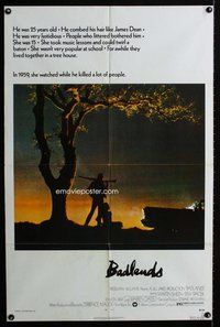 e061 BADLANDS one-sheet movie poster '74 Terrence Malick, Martin Sheen