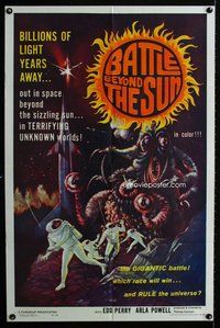 e065 BATTLE BEYOND THE SUN one-sheet movie poster '62 Russian sci-fi