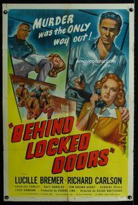 e071 BEHIND LOCKED DOORS one-sheet movie poster '48 Budd Boetticher