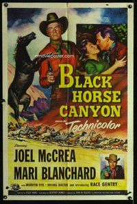 e088 BLACK HORSE CANYON one-sheet movie poster '54 Joel McCrea, Blanchard