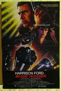 e091 BLADE RUNNER one-sheet movie poster '82 Harrison Ford, Alvin artwork!
