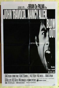 e100 BLOW OUT one-sheet movie poster '81 John Travolta, Brian De Palma