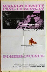 e106 BONNIE & CLYDE one-sheet movie poster '67 Warren Beatty, Faye Dunaway