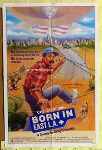 e108 BORN IN EAST LA one-sheet movie poster '87 Cheech Marin