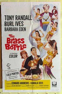 e114 BRASS BOTTLE one-sheet movie poster '64 Tony Randall, Burl Ives