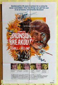 e117 BREAKOUT one-sheet movie poster '75 Charles Bronson, Robert Duvall