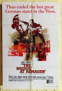 e119 BRIDGE AT REMAGEN one-sheet movie poster '69 George Segal, Vaughn