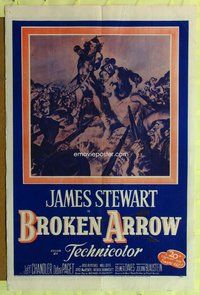 e124 BROKEN ARROW one-sheet movie poster R53 James Stewart, Jeff Chandler