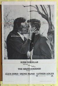 e127 BROTHERHOOD one-sheet movie poster '68 Kirk Douglas gives death kiss!