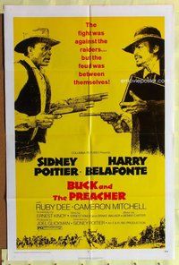 e131 BUCK & THE PREACHER one-sheet movie poster '74 Poitier, Belafonte