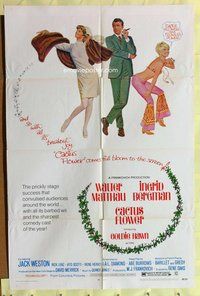 e146 CACTUS FLOWER one-sheet movie poster '69 Walter Matthau, Goldie Hawn