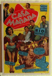 e151 CASA MANANA one-sheet movie poster '51 Spade Cooley & The Rio Brothers!