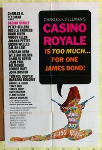e152 CASINO ROYALE one-sheet movie poster '67 all-star James Bond spy spoof!