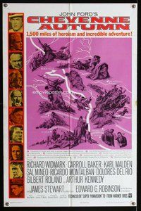 e158 CHEYENNE AUTUMN one-sheet movie poster '64 John Ford, Richard Widmark