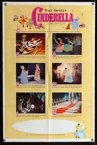 e166 CINDERELLA style B one-sheet movie poster R65 Walt Disney classic!