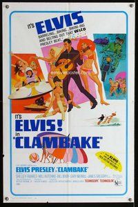 e170 CLAMBAKE one-sheet movie poster '67 Elvis Presley, rock 'n' roll!