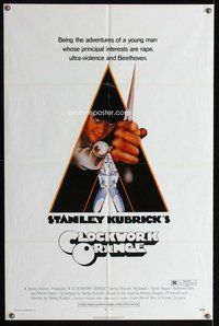 e172 CLOCKWORK ORANGE one-sheet movie poster '72 Stanley Kubrick classic!