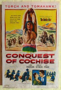 e182 CONQUEST OF COCHISE one-sheet movie poster '53 Robert Stack, Hodiak