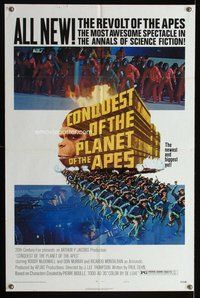 e183 CONQUEST OF THE PLANET OF THE APES style B one-sheet movie poster '72