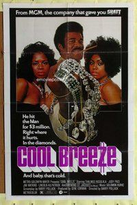 e186 COOL BREEZE one-sheet movie poster '72 blaxploitation, he hit the Man!
